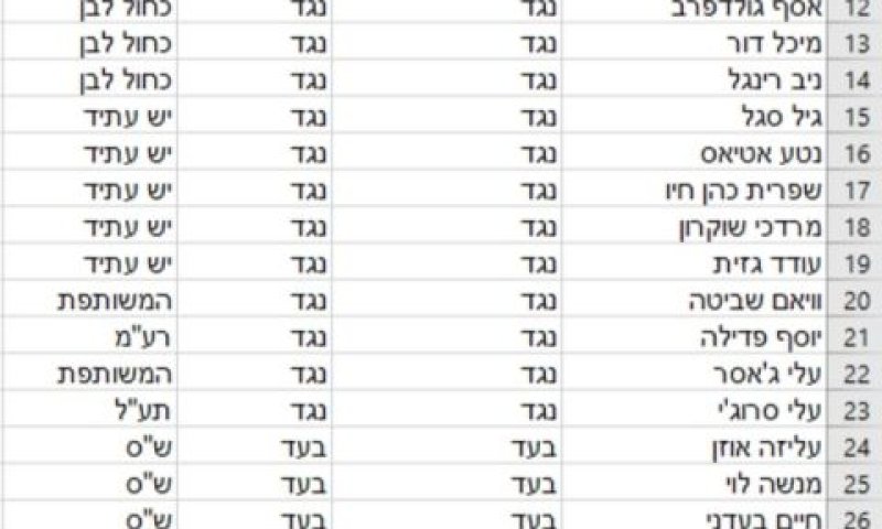 תוצאות ההצבעה בעניין אבתיסאם מראענה