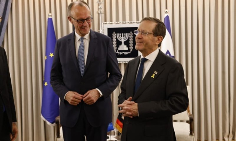 הקאנצלר מרץ בבית הנשיא, הערב [צילום: יוסי זמיר, לע"מ]