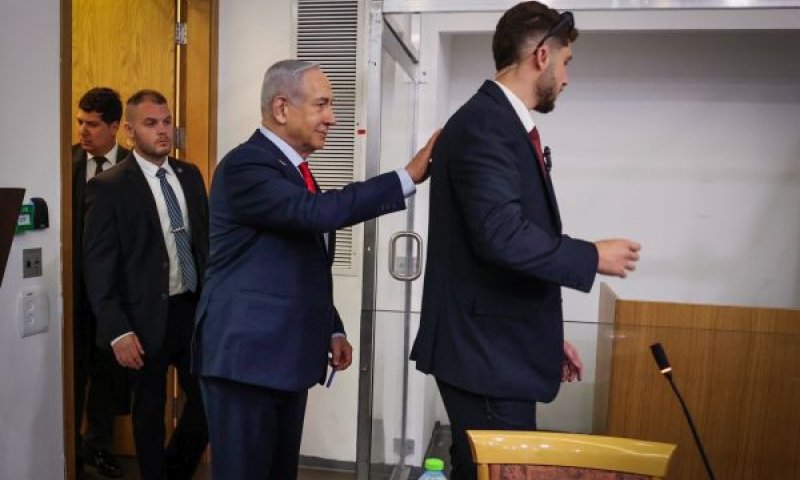 נתניהו היום בבית המשפט [צילום: קוקו / פול]