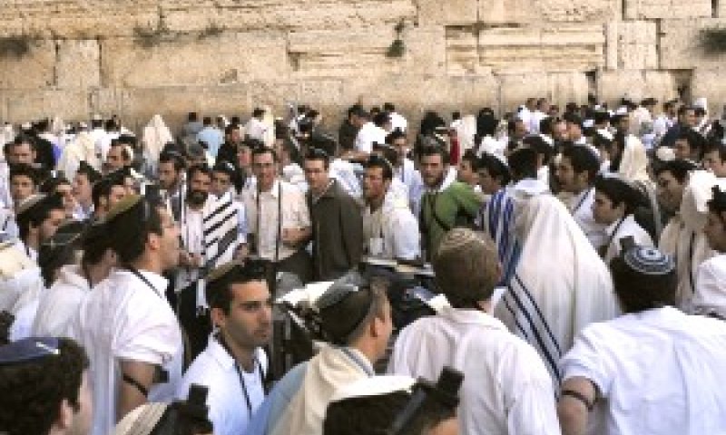 חוגגים ברחבל הכותל הבוקר [צילום: פלאש 90]