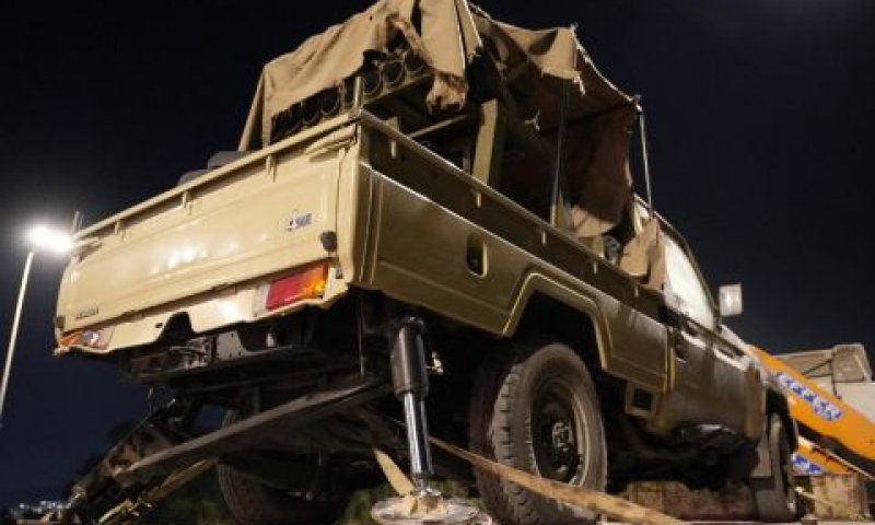 הטנדר כפי שנתפס בידי המשטרה [צילום: דוברות המשטרה]