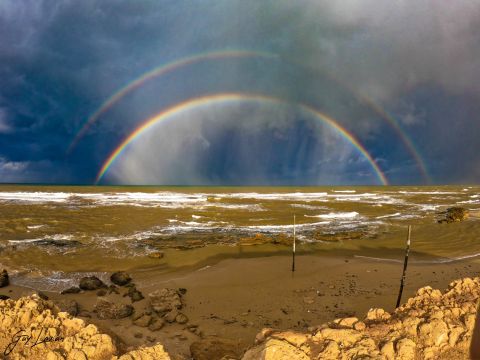 קשת כפולה מעל שמורת טבע ים גדור [צילום: גיא לויאן רשות הטבע והגנים]