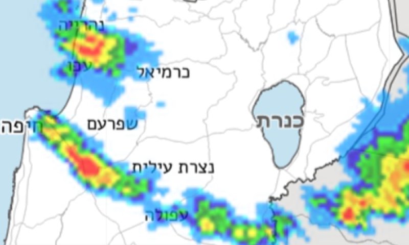 בחלק מהאזורים הורגשו ממטרים משמעותיים [צילום: השירות המטאורולוגי]