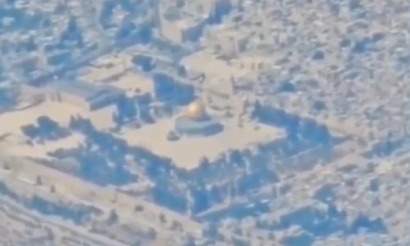 צילום הר הבית ממעוף המטוס