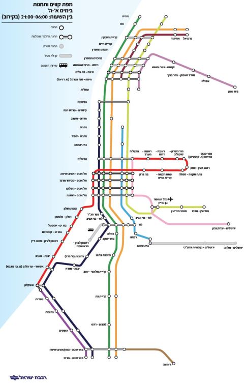 מפת קווים ותחנות לימים א'-ה' בשעות היום מ-26.12.21