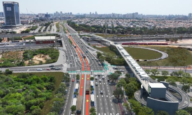 הקו החום (מקטע רחבעם זאבי) בראשון לציון [הדמיה: נתיבי איילון]