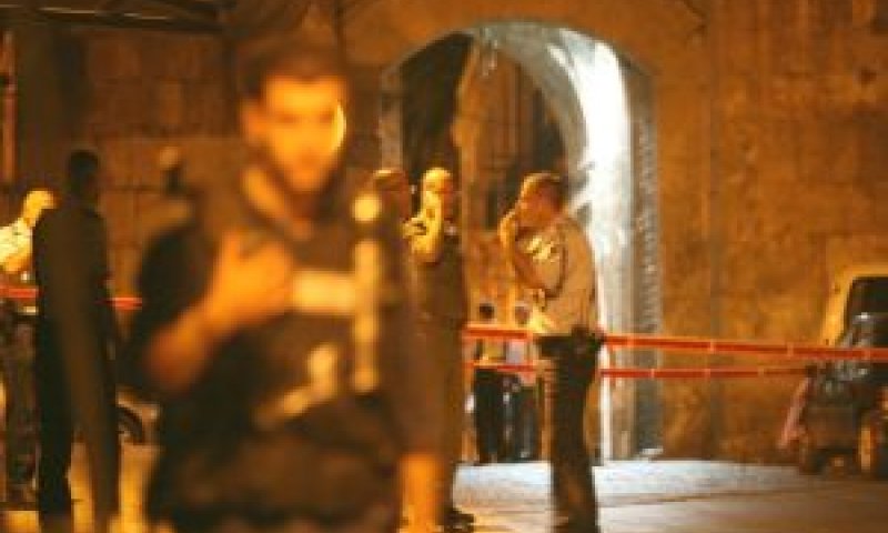 שער האריות לאחר פיגוע הירי שביצע אבו סנינה [פלאש 90]