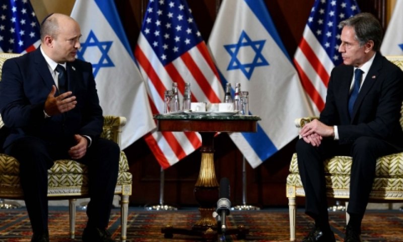בלינקן ובנט בפגישתם אמש [צילום: אבי אוחיון, לע"מ]