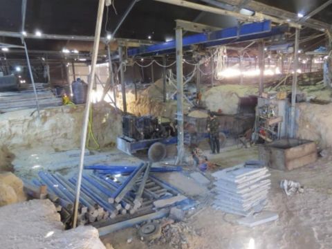 אולם שנכרה, כשלוחה של המנהרה [צילום: דובר צה"ל]