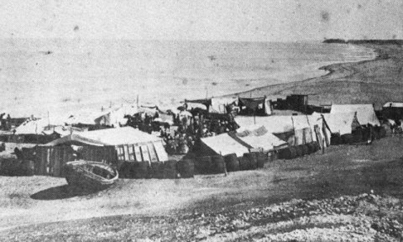 מחנה האמריקנים בחוף יפו, צילום לכיוון צפון