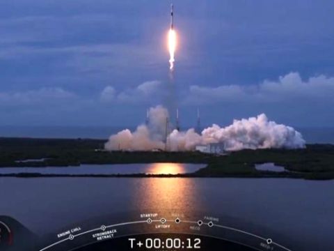 רגע שיגור הלוויין לחלל [צילום: Spacex]