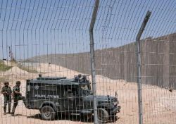 ג'יפ מג"ב באזור קלנדיה [צילום: AP]