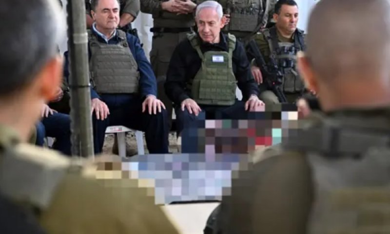 זמיר, נתניהו וכ"ץ, אתמול בצפון רצועת עזה [צילום: חיים צח, לע"מ]