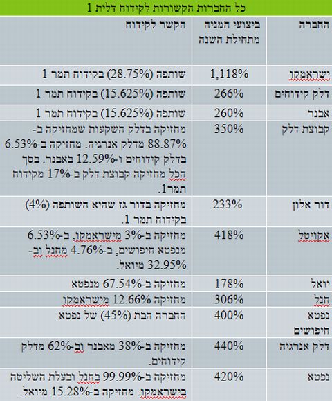החברות הקשורות לקידוח דלית 1 [צילום: דה-מרקר]