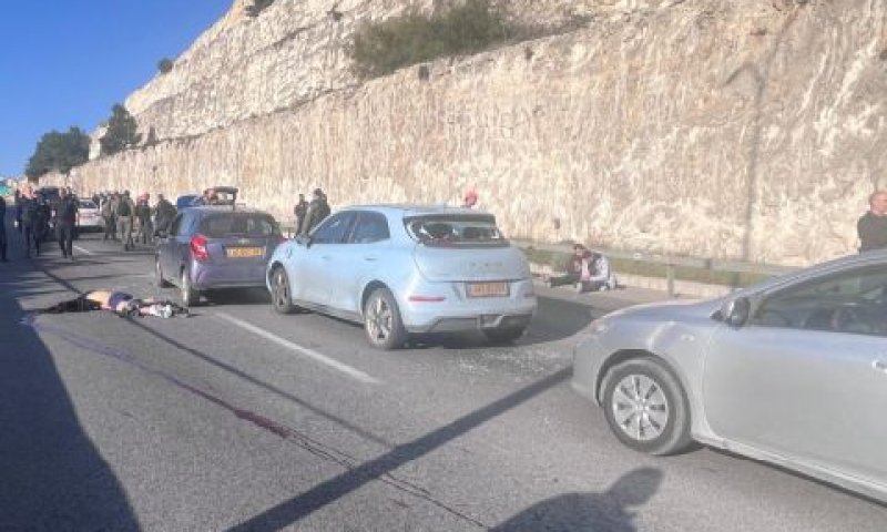 זירת הפיגוע בכביש מעלה אדומים