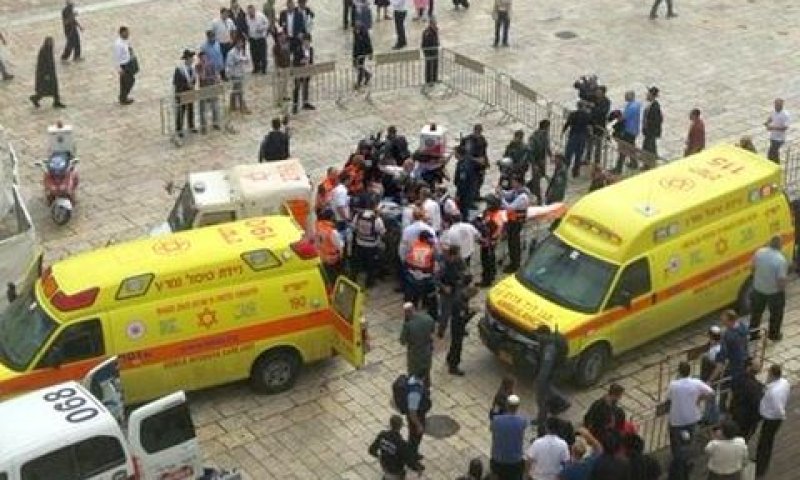 אמבולנסים סמוך למקום הפיגוע [צילום: מגן דוד אדום]