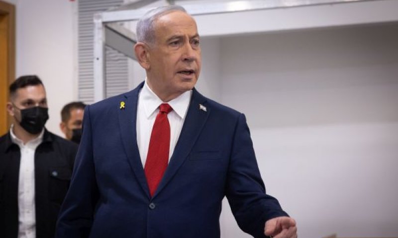 נתניהו היום בבית המשפט [צילום: מרים אלסטר/פול]