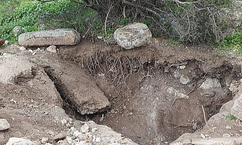 הרס הגת העתיקה [צילום: ראובן קפול, רשות העתיקות]