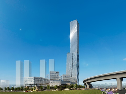 הדמיית מגדל בלו, סמוך למגדל WIX הקיים [צילום: ישר אדריכלים]
