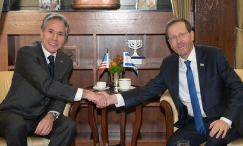 הנשיא הרצוג עם אנתוני בלינקן [צילום: עמוס בן גרשום /לע"מ]