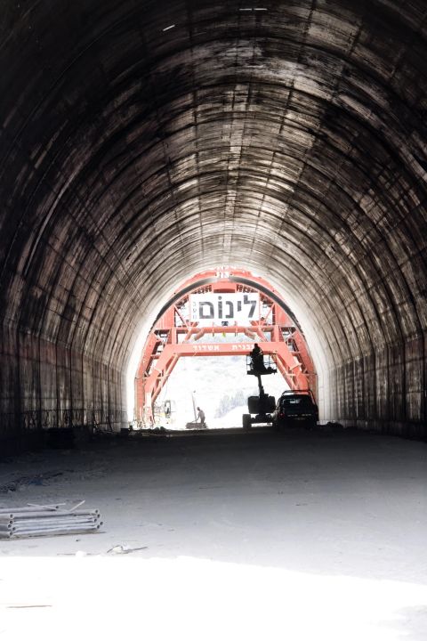 תבנית קמורה שכוסתה בעפר והשטח שעליה ישמש מעבר רצף לבעלי חיים (CUT and COVER)