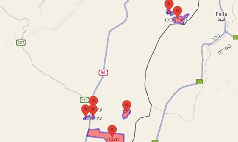 מפת ההתרעות, הבוקר [צילום: שימוש לפי סעיף 27א]