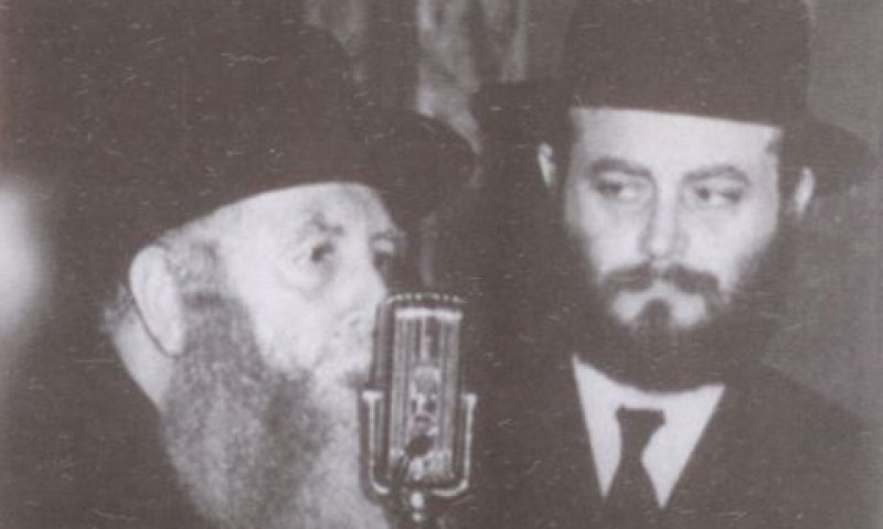הרבי מלובביץ' עם חותנו האדמו"ר מהריי"צ