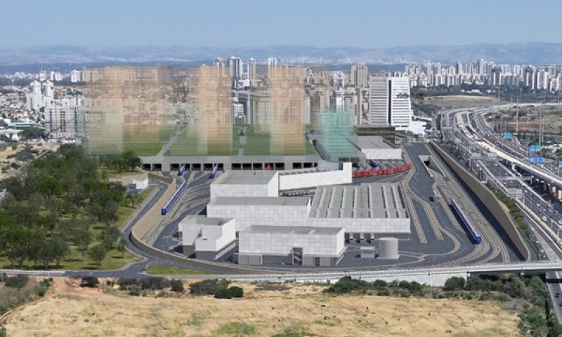 הדמיית מתחם הדיפו המתוכנן במחלף ראשונים [צילום: נתע]