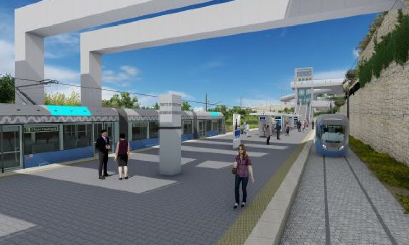 הדמיית תחנת קרית הממשלה בנוף הגליל [ינון תכנון יעוץ ומחקר]