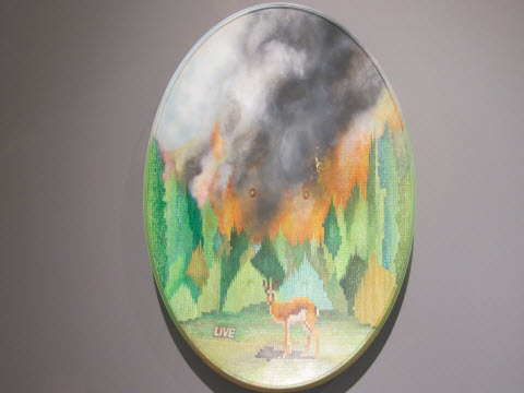 מרב סודאי, "חי", 2012, ציור על תמיכת מתכת, קוטר 80 ס"מ [צילום: יח"צ]