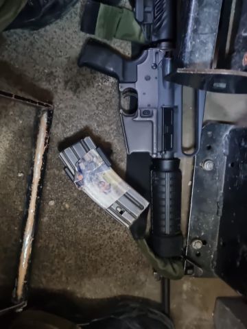 נשק מסוג M16 ששימש חמוש לירי לעבר הכוחות [צילום: דובר צה"ל]