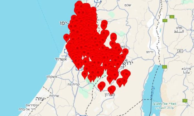 אזורים בהם הופעלו התרעות