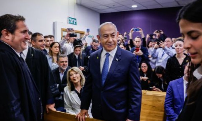 נתניהו היום בבית המשפט [צילום: חיים גולדברג, פלאש90]
