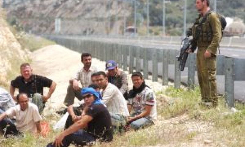 שוהים פלשתינים בלתי חוקיים [צילום: דו"צ]