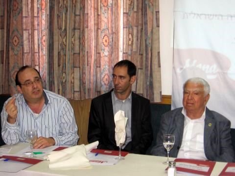 ברונו לנדסברג, מנכ"ל מנה אורי אייזנשטיין והטכנולוג דני דיצר [צילום: עידן יוסף]