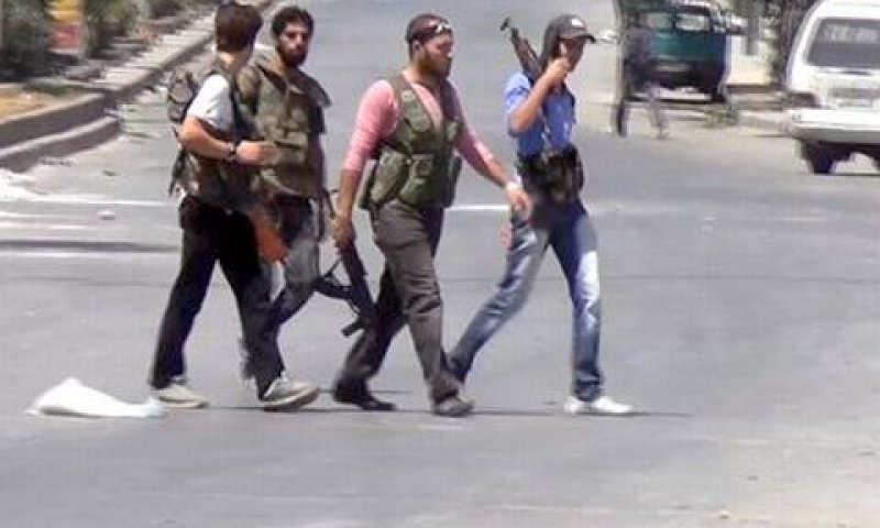 המורדים הכו את סייעני אסד מלבנון [צילום: AP]