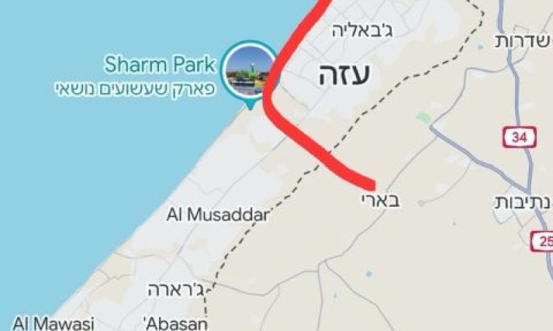 קווי הפסקת האש בעזה