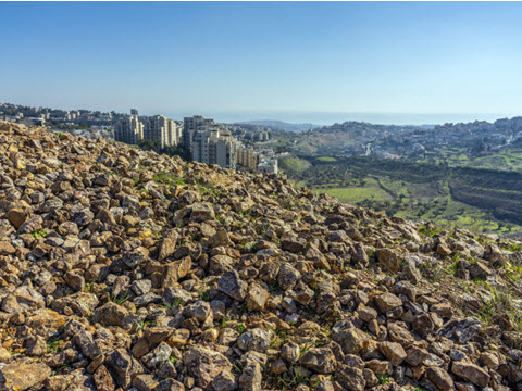 גל האבנים מתקופת בית ראשון באתר החפירה בארנונה [צילום: יניב ברמן, רשות העתיקות]