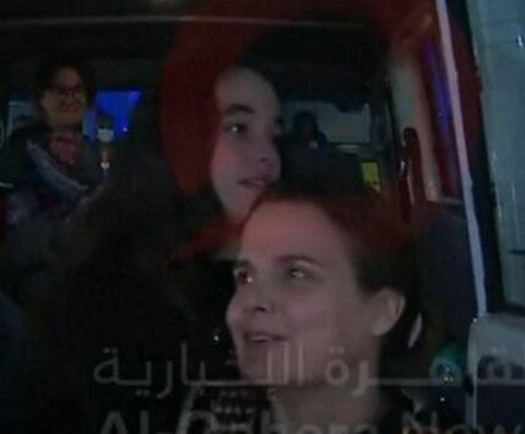 רז בן עמי וגלי טרשצ'נסקי בעת השחרור משבי חמאס