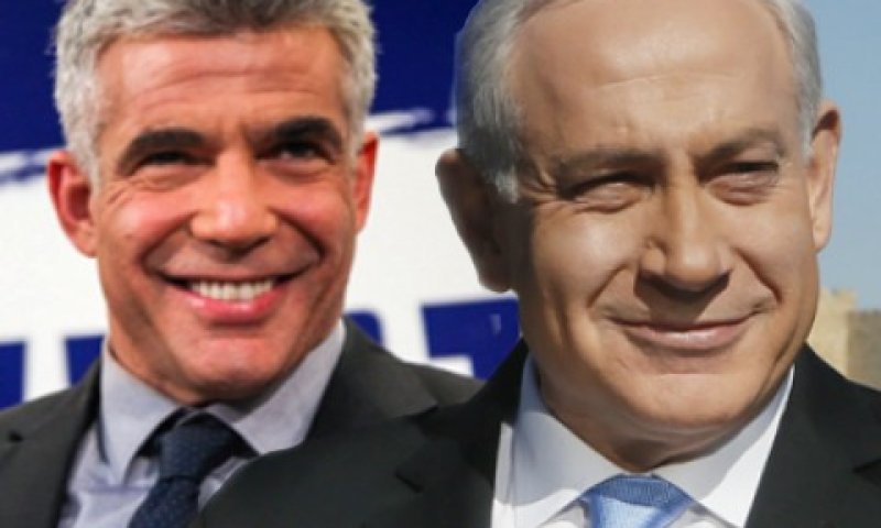 נתניהו ולפיד. קבעו להיפגש שוב [צילום: פלאש 90]