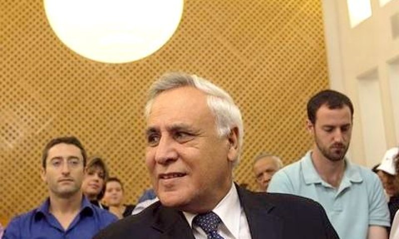 משה קצב בבית המשפט [צילום: AP]