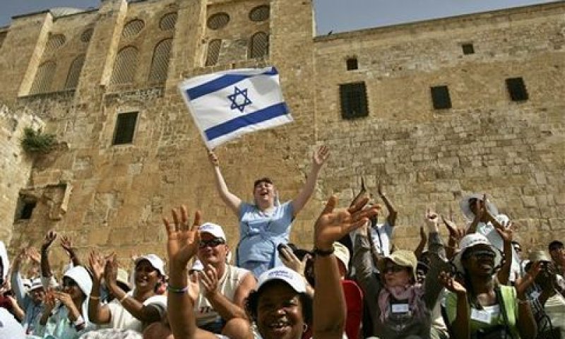 אוונגליסטים מארה"ב, סמוך להר הבית [צילום: קווין פראייר/AP]