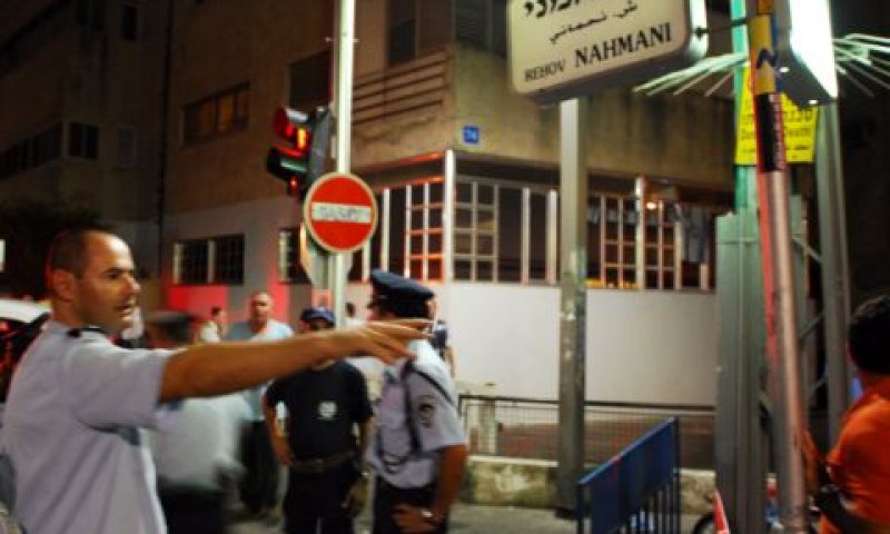 זירת הרצח, רחוב נחמני בת"א [צילום: פלאש 90]
