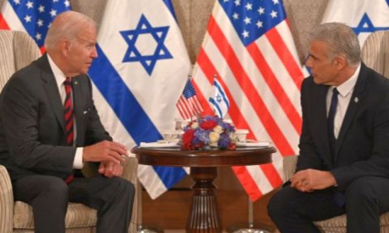 לפיד וביידן בפגישה בארבע עיניים [צילום: קובי גדעון/ לע"מ]