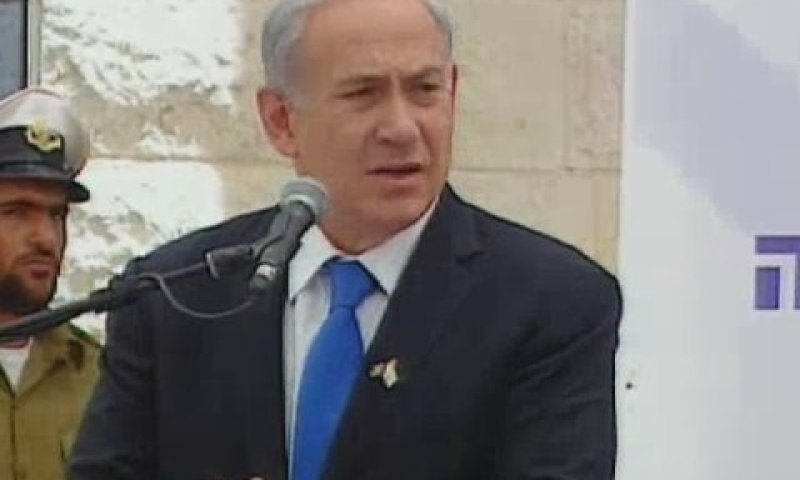 נתניהו. הנחישות טבועה במשפחות הנפגעים [צילום: מן הטלוויזיה]