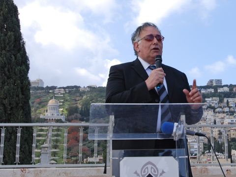 ראש העיר, יונה יהב בטקס הסרט הלוט [צילום: המרכז הבהאי העולמי]