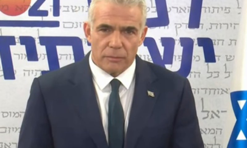 לפיד. האם הנשיא יעניק לו את המנדט? [צילום: מן הטלוויזיה]