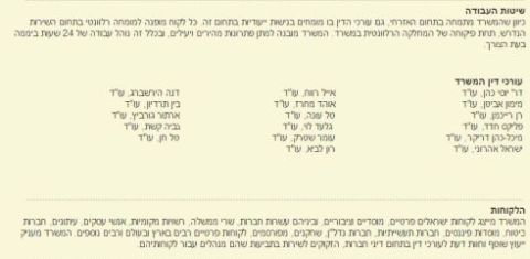 רשימת עורכי הדין באתר משרדו של עו"ד יוסי כהן (יולי 2013)