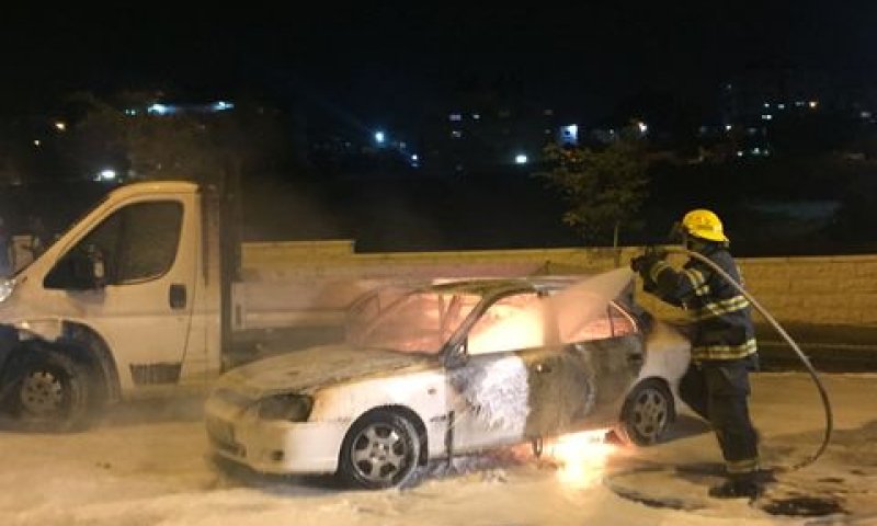 הרכב השרוף [צילום: סלימאן ח'אדר/פלאש 90]