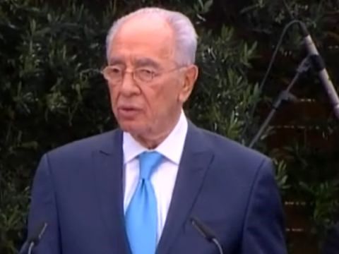 נשיא המדינה שמעון פרס [צילום: מן הטלוויזיה]